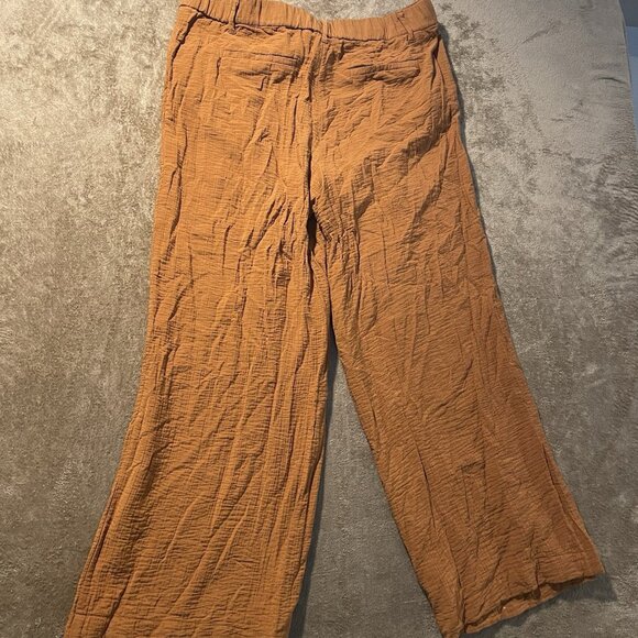 A New Day Pants Womens 16 Burnt Orange Wide Leg Stretch High Rise Lagen Modest - Picture 3 of 7